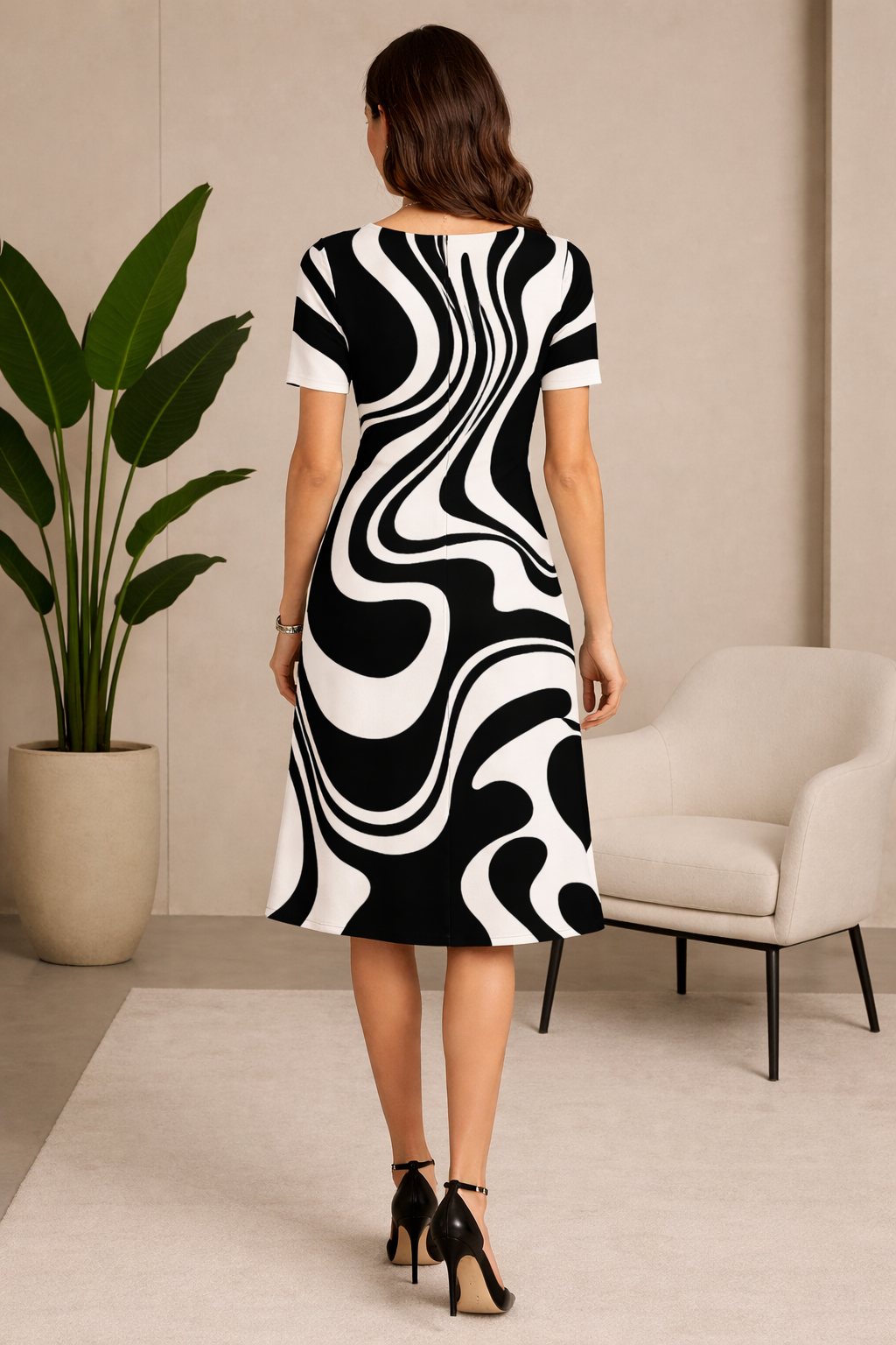 Vestido Amarílis Preto e Branco