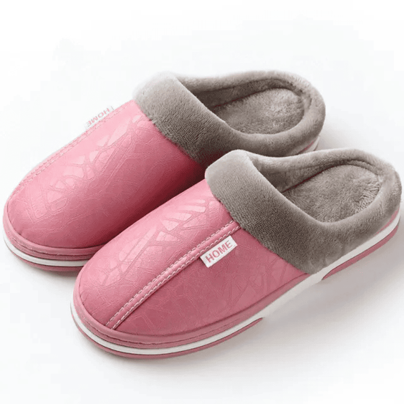 Pantufa de Couro Ortopédica com Forro Peluciado Antiodor